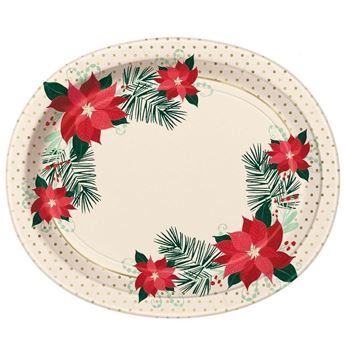 Picture of Bandeja de Cartón Navidad Flores de Pascua 30cm (8uds)