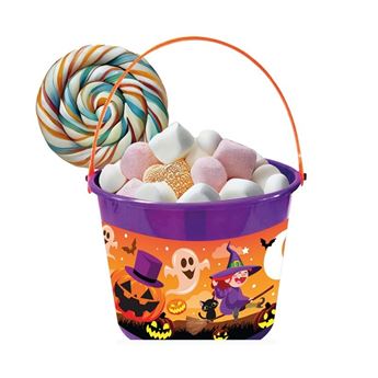 Imagen de Cubo Halloween Fantasmas y calabazas 20cm