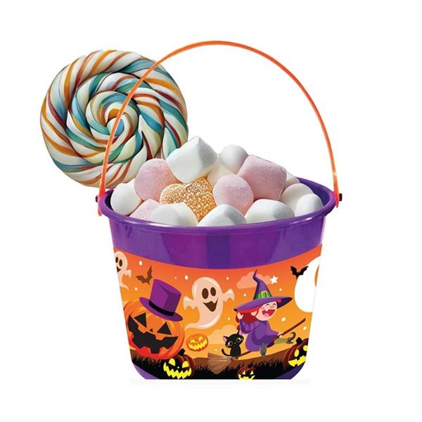 Imagen de Cubo Halloween Fantasmas y Calabazas (20cm)