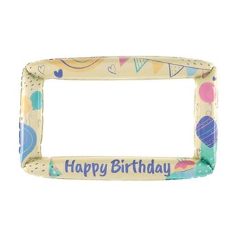 Picture of Globo de Foil Marco para Fotos Happy Birthday (80cm x 59cm)