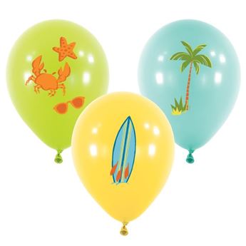 Imagen de Globos Fiesta Surf Látex 27cm (6 unidades)