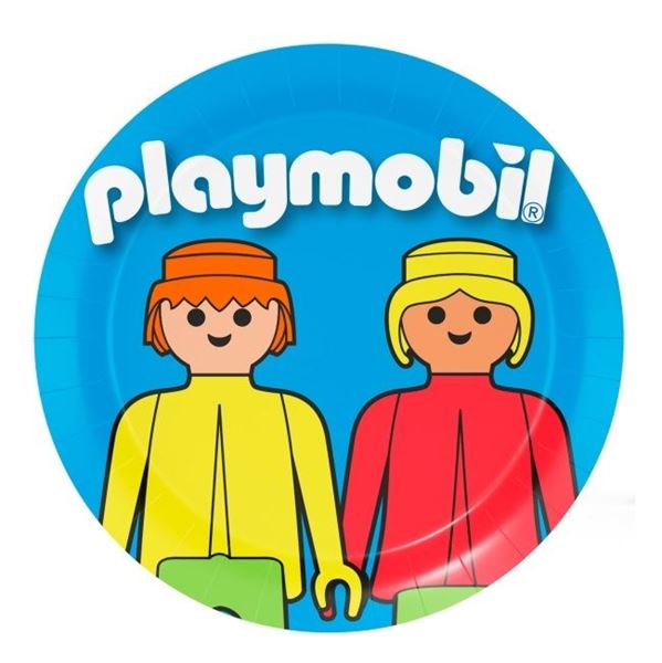 Imagen de Platos Playmobil cartón 18cm (8 unidades)