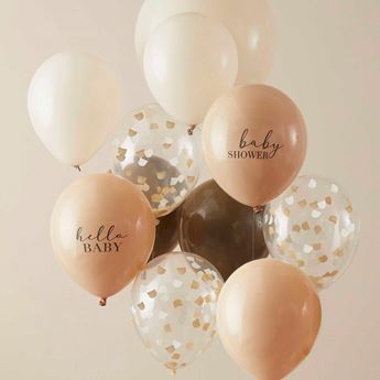 Imagen de Globos Baby Shower Tonos Neutros (11 uds.)