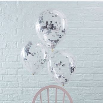 Picture of Globos Confeti Plateados (5 uds)