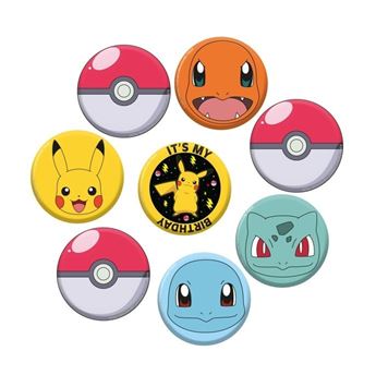 Picture of Chapas Pokémon surtido cumpleaños (8 unidades)