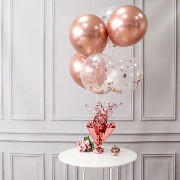 Imagen de Centro de Mesa Oro Rosa para Globos (72cm)