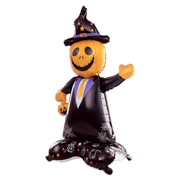 Imagen de Globo Mister Calabaza Halloween con Base sin Helio (115)