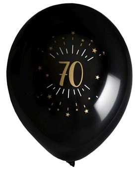 Picture of Globos 70 Años Negro/Dorado (8 uds.)