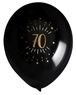 Imagen de Globos 70 Años Negro/Dorado Látex (8 unidades)