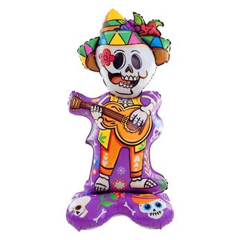 Picture of Globo Esqueleto Mexicano Halloween con Base sin Helio (122cm)