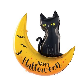 Imagens de Globo foil Gato en la Luna Halloween (88cm)