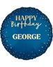 Picture of Globo Happy Birthday Elegante Azul y Dorado Personalizable (46cm)