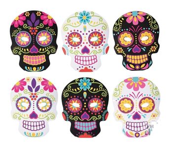 Imagen de Máscaras del Día de los Muertos (Juego de 6)