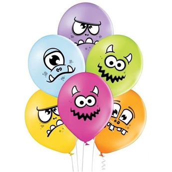 Imagen de Globos Monstruos Halloween Látex (8 unidades)