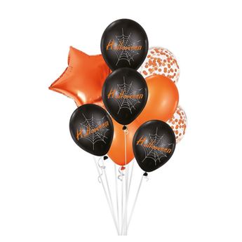 Picture of Globos Halloween estrellas y telarañas (9uds)