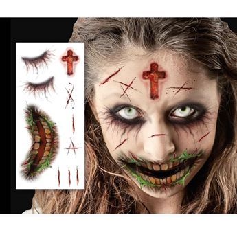 Picture of Tatuaje Cara Zombie Halloween