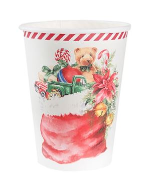 Picture of Vasos Santa Claus Elegante cartón 270ml (10 unidades)