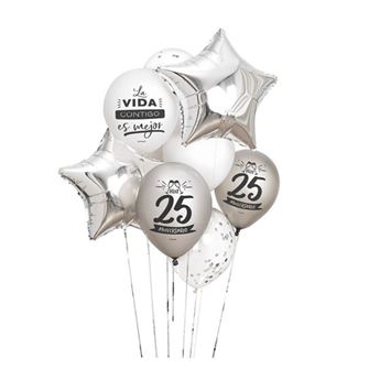 Picture of Set de Globos 25 Aniversario Bodas de Plata (10uds)