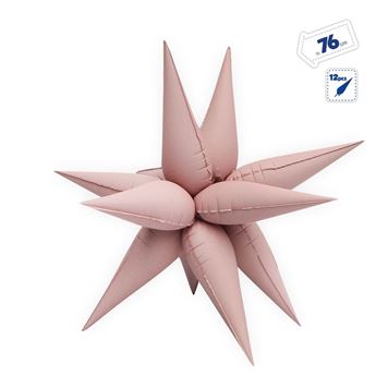 Picture of Globo Estrella 3D Rosa Pastel Mate Foil (76cm)