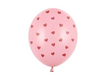 Imagen de Globos Corazones Rosas Bebé Pastel Látex (6 unidades)