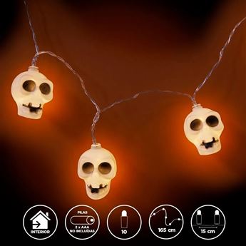 Imagen de Guirnalda 10 Luces Led Calaveras (150cm)