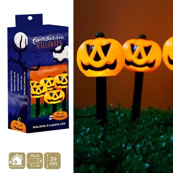 Imagen de Baliza 5 Luces Led Calabazas (39cm)