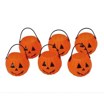 Imagen de Cestas Calabaza Mini plástico 7cm (6 unidades)