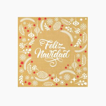 Imagen de Servilletas Feliz Navidad Elegantes papel 33cm (30 unidades)