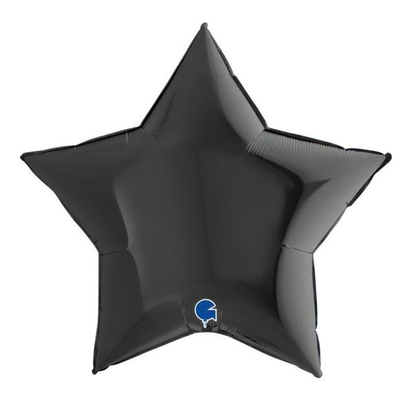 Imagen de Globo Estrella Jumbo Negra 86cm x 81cm (5uds)