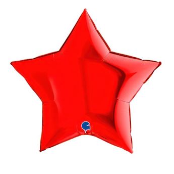 Imagen de Globo Estrella Jumbo Roja 86cm x 81cm (5uds)