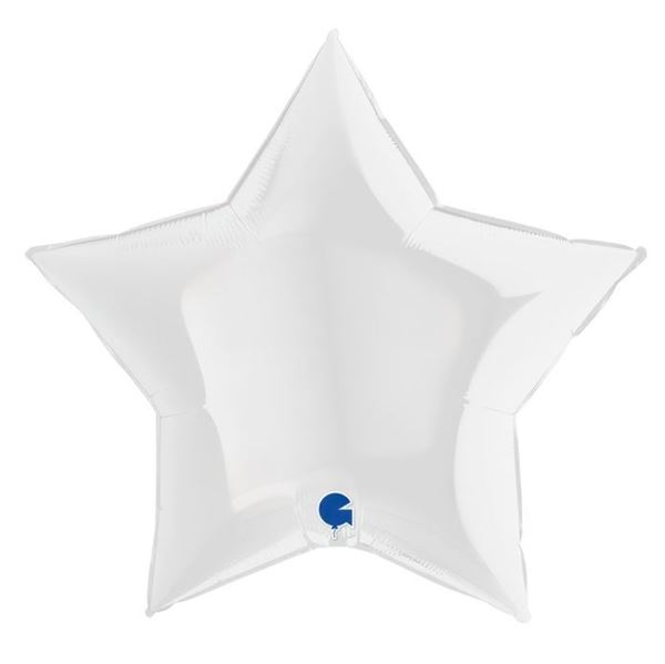 Imagen de Globo Estrella Jumbo Blanca 86cm x 81cm (5uds)