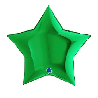 Imagen de Globo Estrella Jumbo Verde 86cm x 81cm (5uds)