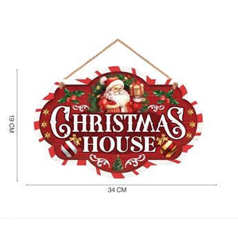 Picture of Letrero de Madera Navideño Christmas House 34x19cm