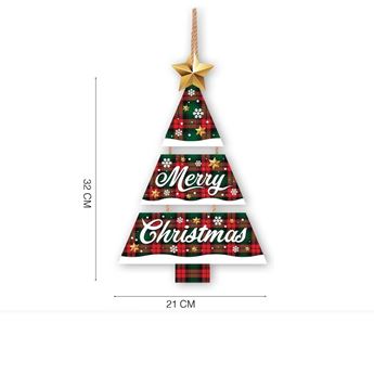 Picture of Letrero Navideño en Forma de Árbol de Madera 32x21cm