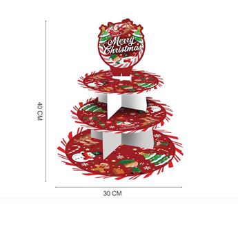 Imagens de Soporte de Pasteles Navideño 3 Niveles 40x30cm