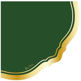 Imagen de Servilletas Liberty Verde Borde Dorado papel 33cm (16 unidades)