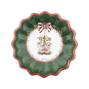 Imagen de Platos Hondos Santa Carrusel Navidad cartón 24cm (8 unidades)