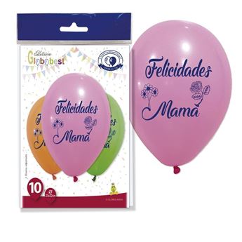 Imagens de Globos Felicidades Mamá Látex (10 unidades)