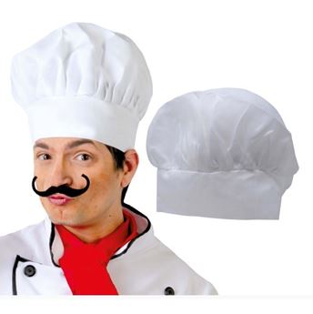 Imagens de Gorro de Chef en Tela Accesorio para Disfraz de Cocinero