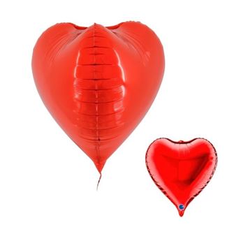 Picture of Globo Foil 3D Forma Corazón Rojo Globo Corazón Rojo 3D (41cm x 43cm x 39cm)