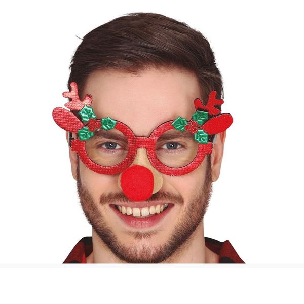 Imagen de Gafas Reno Navideñas Con Nariz 