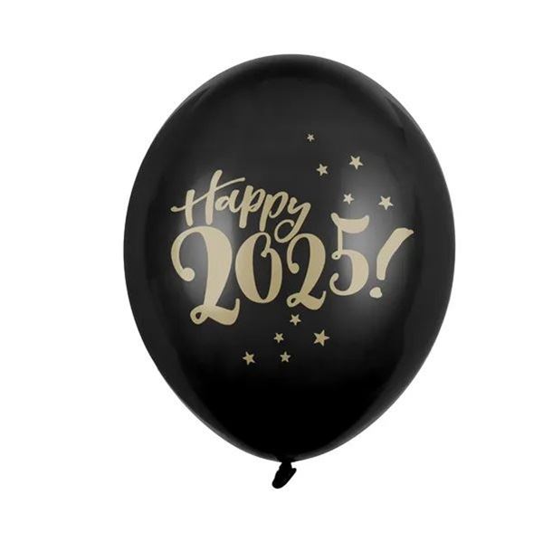 Picture of Globos Feliz Año 2025 Látex 30cm (6 unidades)