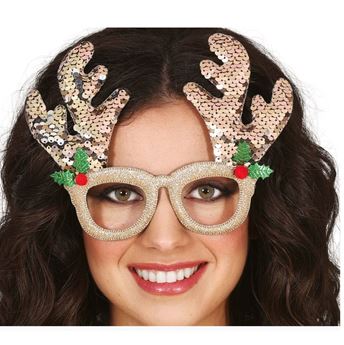 Imagen de Gafas Doradas Reno Navidad