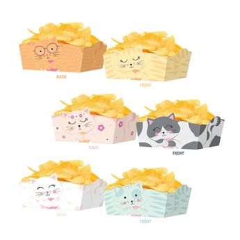 Picture of Cajas Snack Gatos cartón 15x10 cm (3 uds) 