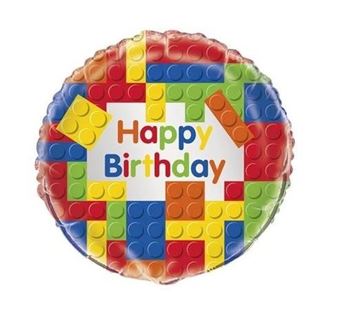 Imagens de Globo LEGO Block Happy Birthday (45cm)