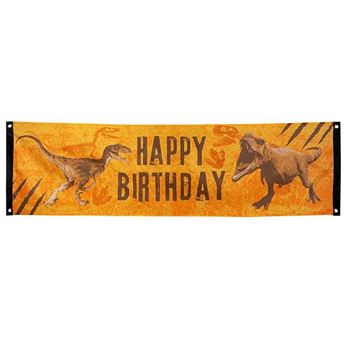 Imagen de Pancarta Happy Birthday Dinosaurio T-Rex (180x50cm)