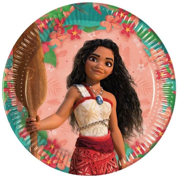 Imagen de Platos Vaiana 2 Disney cartón 23cm (8 unidades)