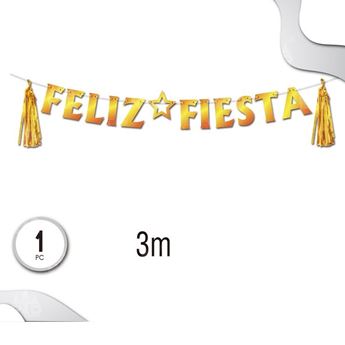 Imagen de Guirnalda Feliz Fiesta Dorada (3m)