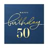 Imagen de Servilletas Azul Happy Birthday 50 papel 33cm (10 unidades)