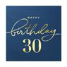 Imagen de Servilletas Azul Happy Birthday 30 papel 33cm (10 unidades)